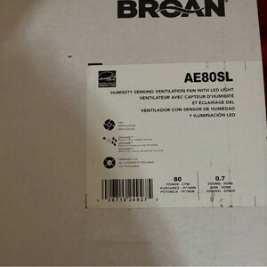 Broan ventilation fan